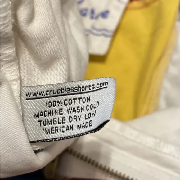 Chubbies 5” Blue Red Yellow Color Block 100% Cotton Mens Large Shorts - Picture 9 of 12